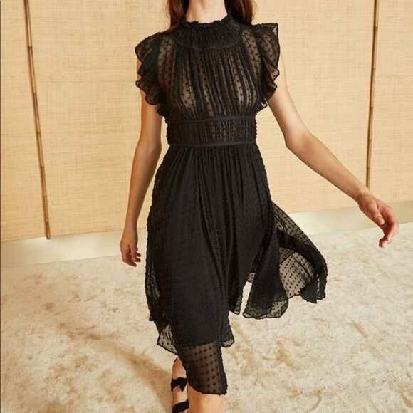 Ulla Johnson Jules Dress in Noir - Picture 1 of 16
